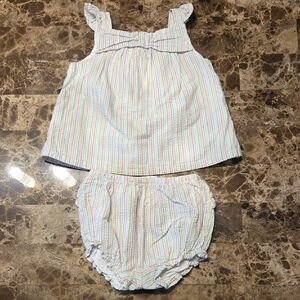 Janie and Jack Pastel Striped Seersucker Set